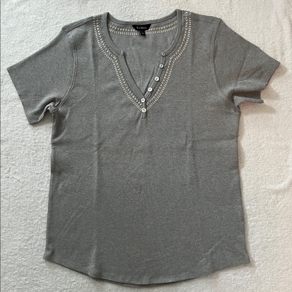 Alp N Rock Women’s Gray Short Sleeve Crew, XL